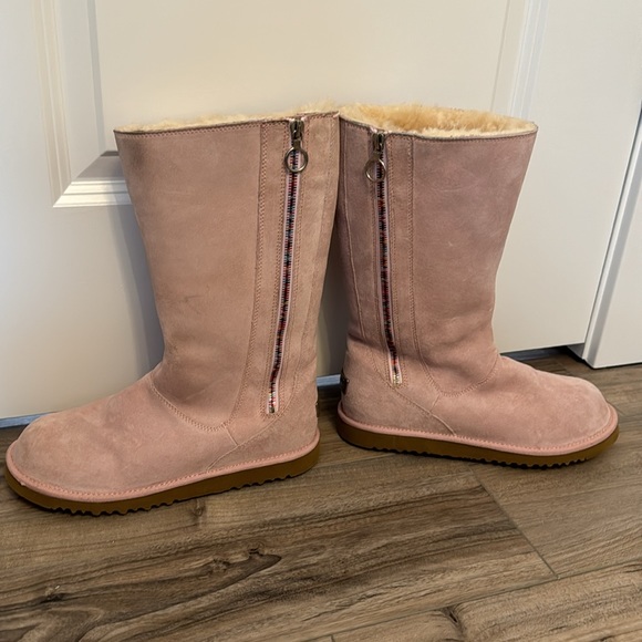 UGG Australia Hayden Pink Suede Rainbow Side Zip Boots SN 5655 - Picture 2 of 12